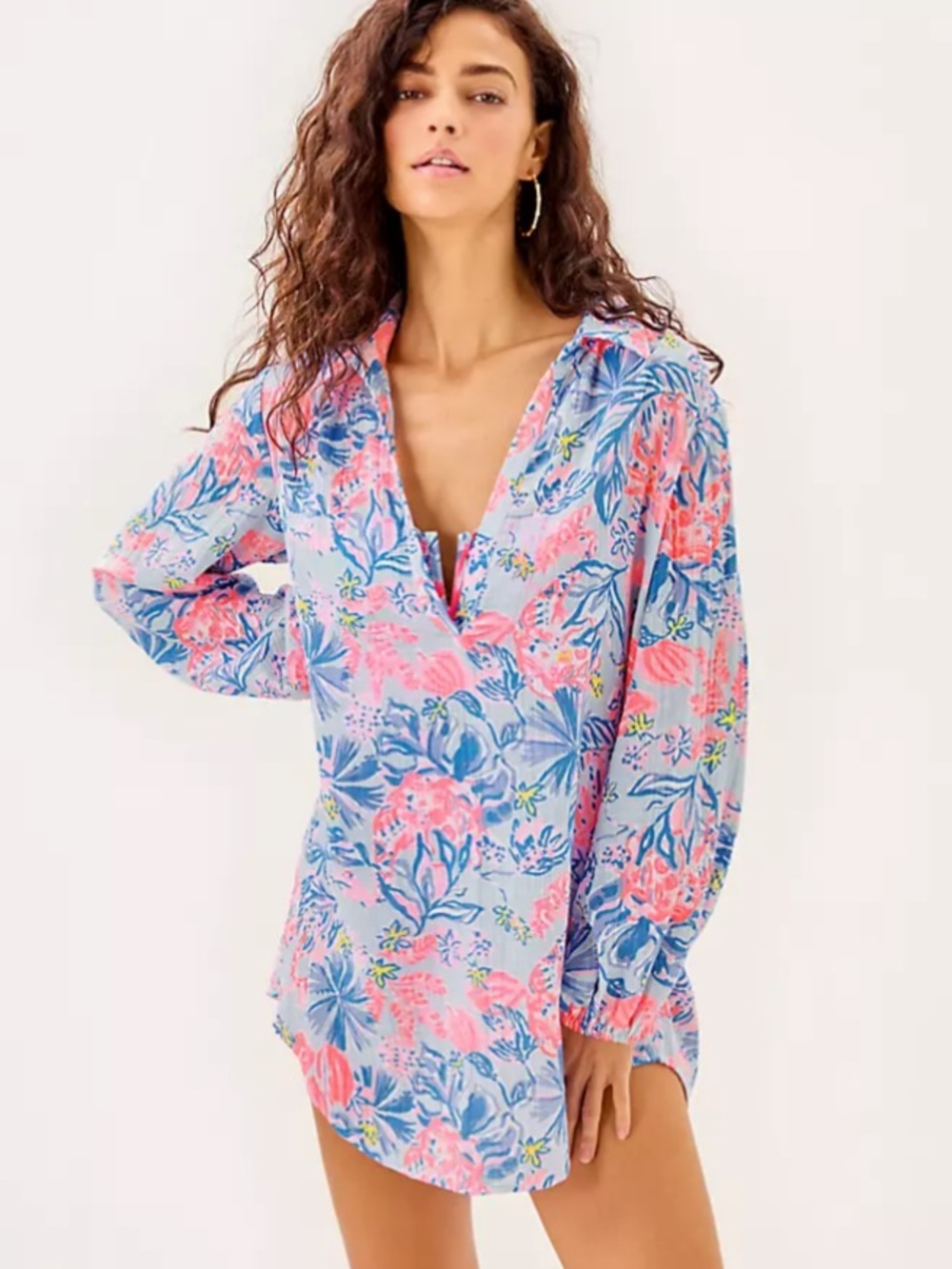 LIlly Pulitzer Kique long sleeve cover up